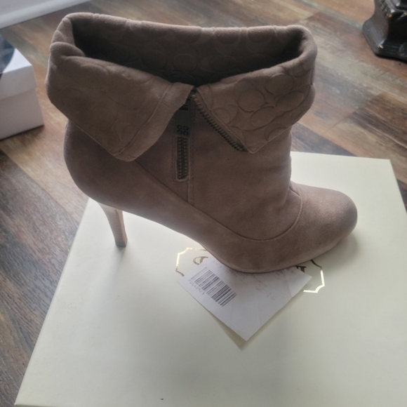 NWOB Coach Bethie suede high heel bootie - Picture 1 of 10